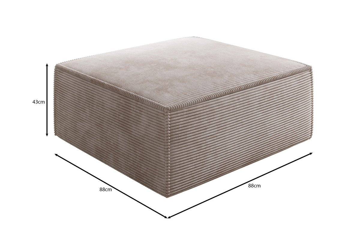 Lesley Luxus Cord Beistellhocker: Moderner, Bequemer Pouf für Ihr Wohnzimmer