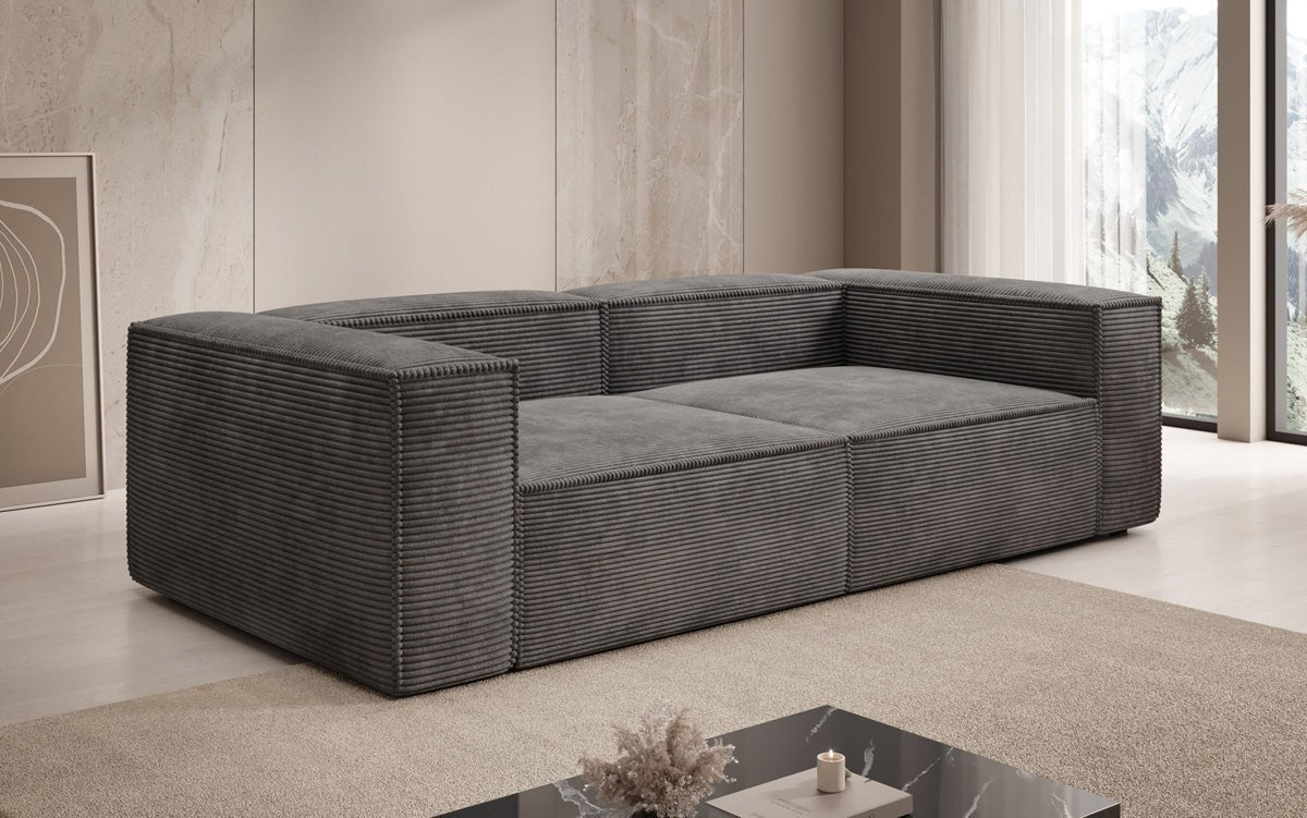 Luxuriöses 3-Sitzer Cord Sofa Lesley: Modernes Design & Komfort