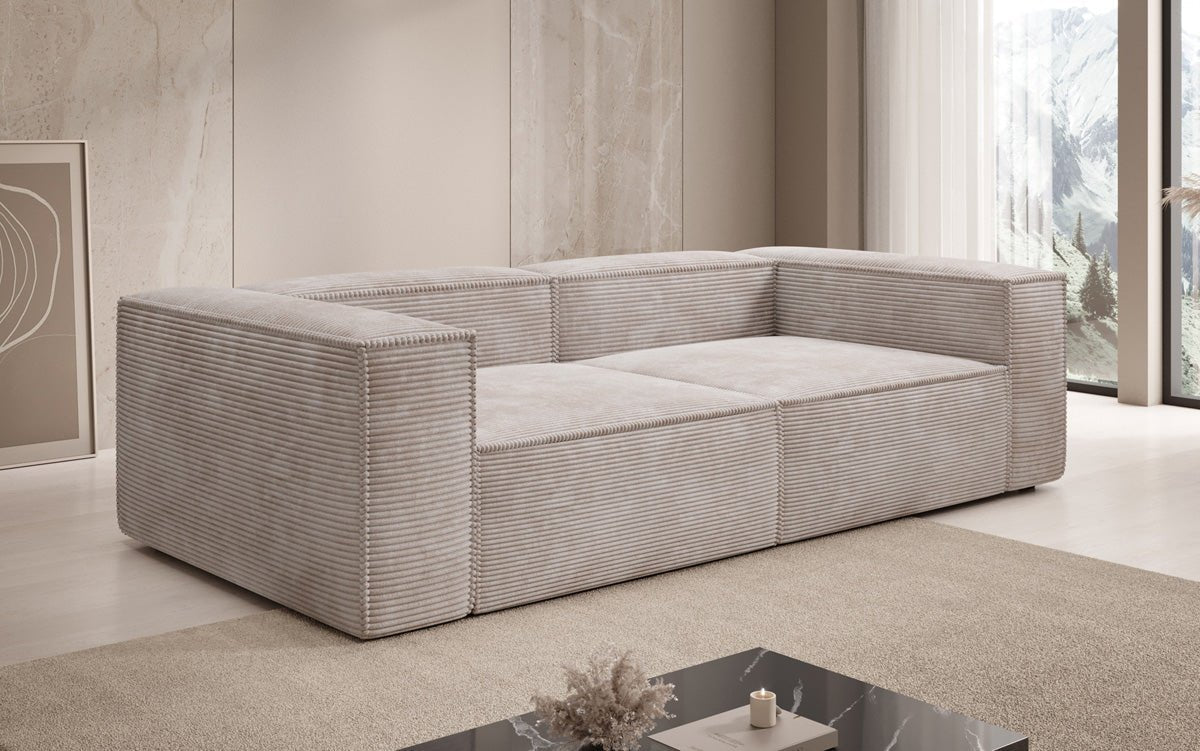 Luxuriöses 3-Sitzer Cord Sofa Lesley: Modernes Design & Komfort