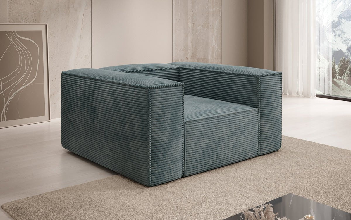 Lesley Designer Cord Sofa: Modernes, Bequemes Wohnzimmer-Sofa mit Robuster Polsterung