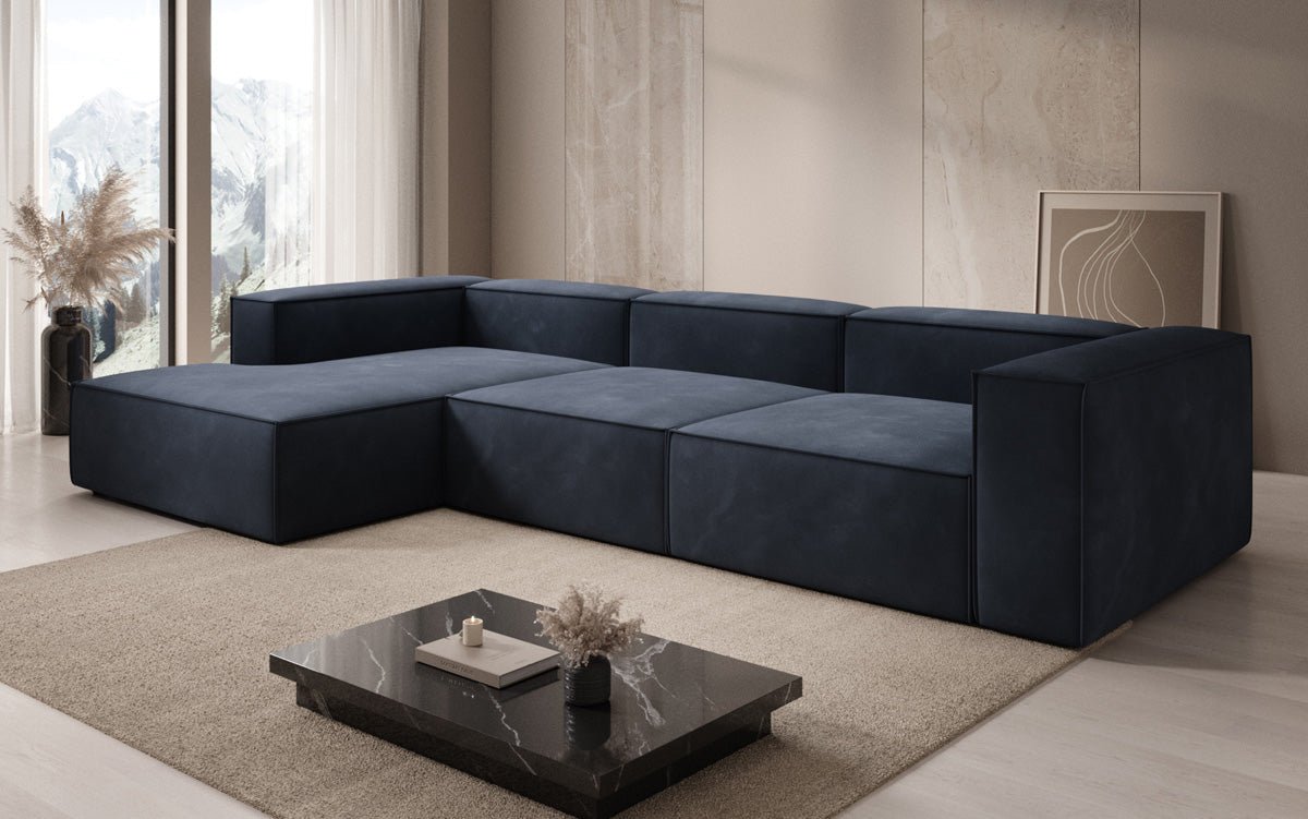Luxuriöses L-Form Samtsofa Lesley – Modernes Design, Hoher Komfort für Ihr Zuhause