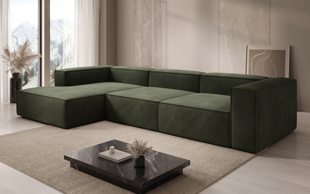 Luxuriöses L-Form Samtsofa Lesley – Modernes Design, Hoher Komfort für Ihr Zuhause