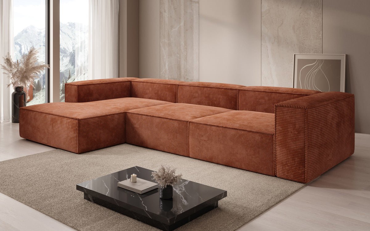 Lesley L-Form Cordsofa: Modernes Design für Ihr Gemütliches Wohnzimmer
