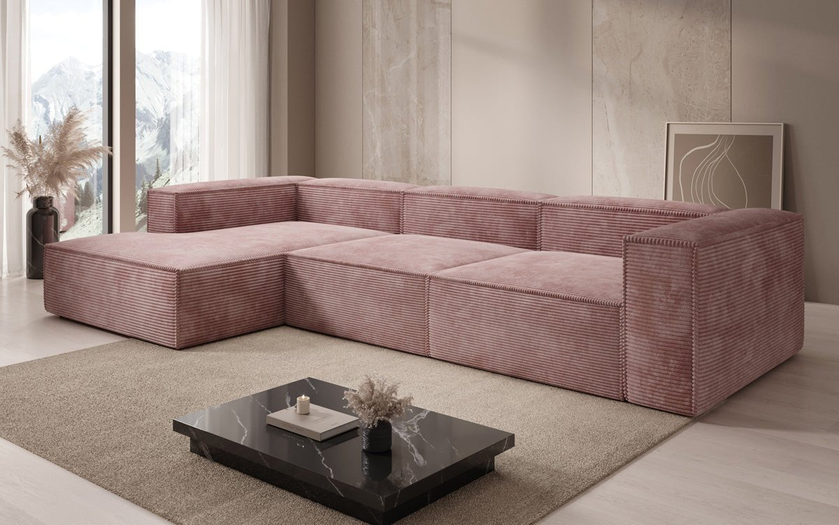 Gemütliches Lesley Cord-Ecksofa: Modernes L-Sofa für Stilvolles Wohnen