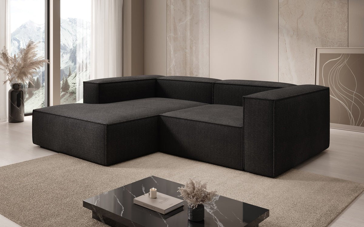 Luxuriöses Designer L-Sofa Lesley Bouclé Stoff Modern Bequem Wohnzimmer Couch