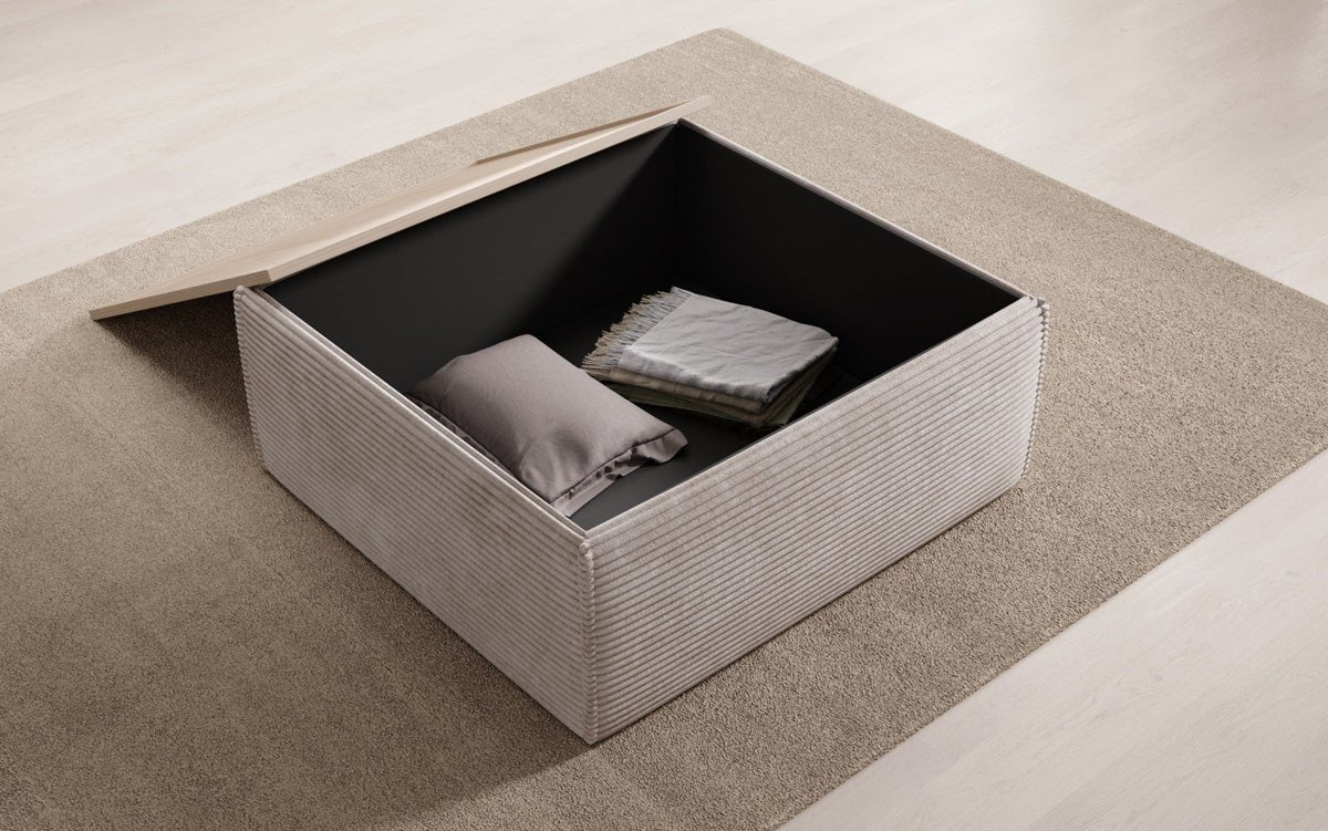 Lesley Cord Beistellhocker: Multifunktionaler Couchtisch mit Stauraum & Stil