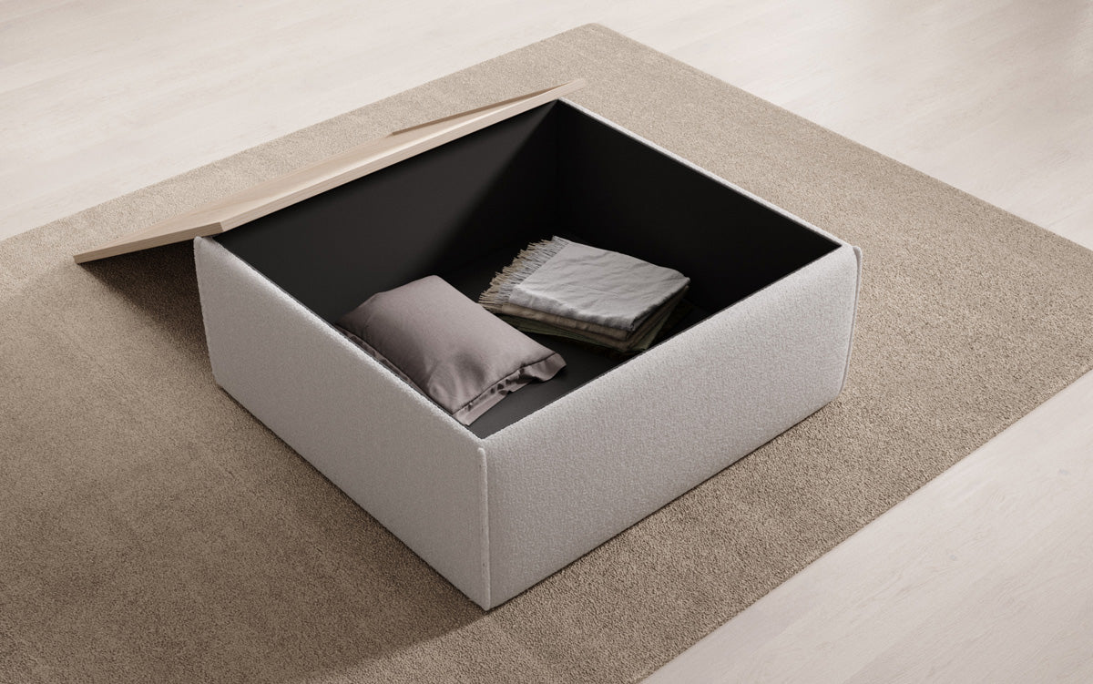 Lesley Bouclé Hocker Couchtisch mit Stauraum – Vielseitiges Möbelstück für Ihr Zuhause