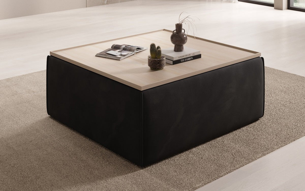 Lesley Samt-Hocker: Eleganter Couchtisch mit Verstecktem Stauraum – Dein Vielseitiger Blickfang