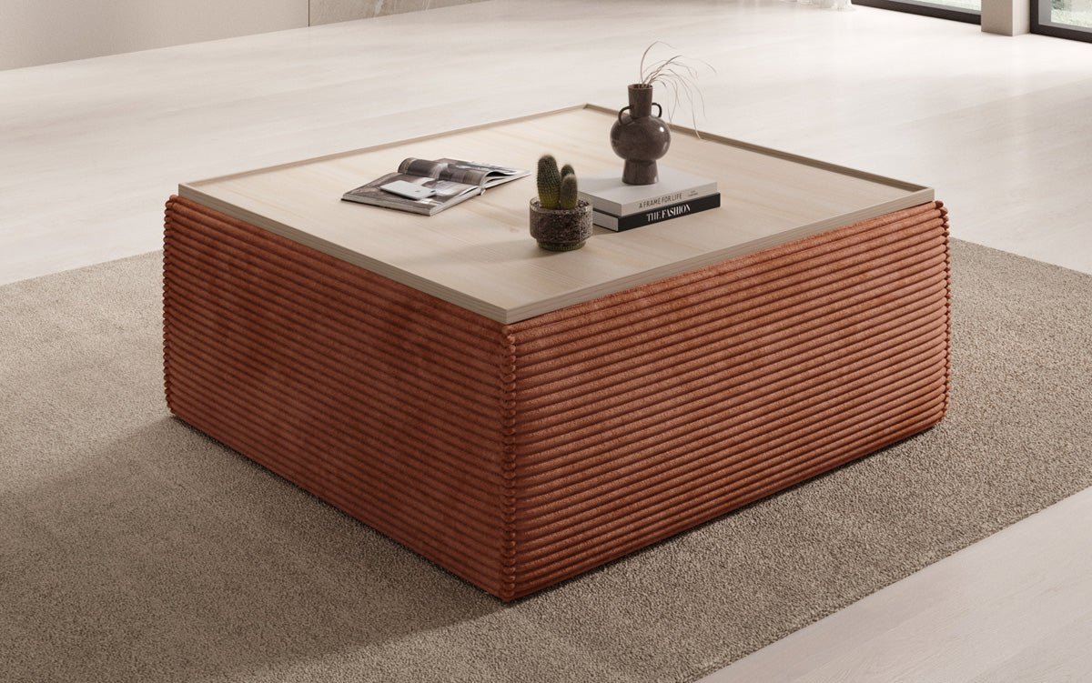 Lesley Cord Beistellhocker: Multifunktionaler Couchtisch mit Stauraum & Stil