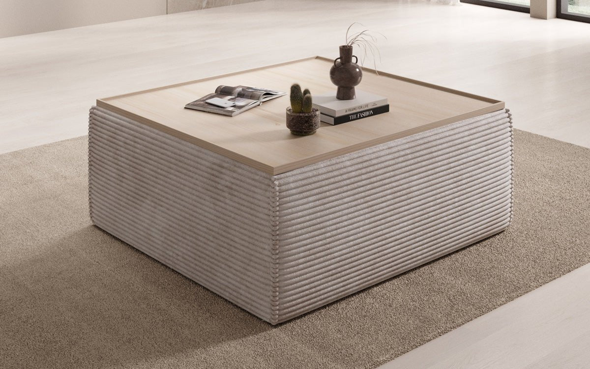 Lesley Cord Beistellhocker: Multifunktionaler Couchtisch mit Stauraum & Stil