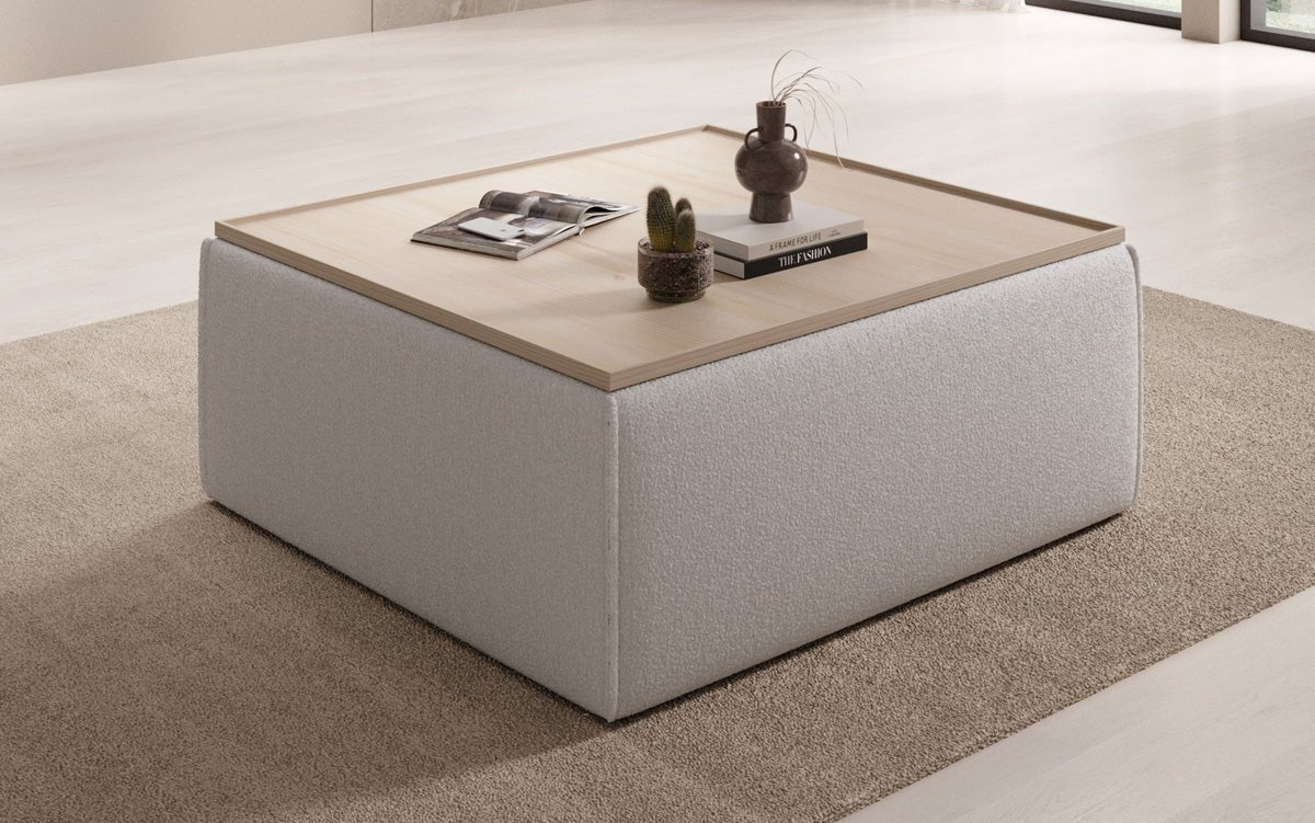 Lesley Bouclé Hocker Couchtisch mit Stauraum – Vielseitiges Möbelstück für Ihr Zuhause