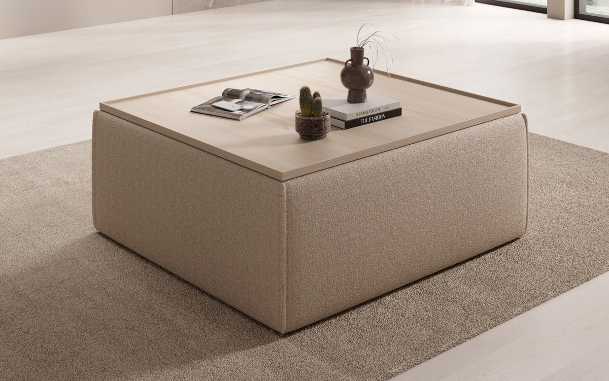 Lesley Bouclé Hocker Couchtisch mit Stauraum – Vielseitiges Möbelstück für Ihr Zuhause