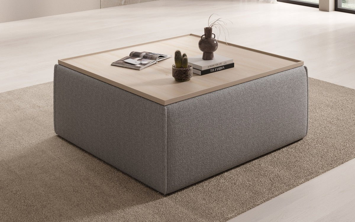 Lesley Bouclé Hocker Couchtisch mit Stauraum – Vielseitiges Möbelstück für Ihr Zuhause