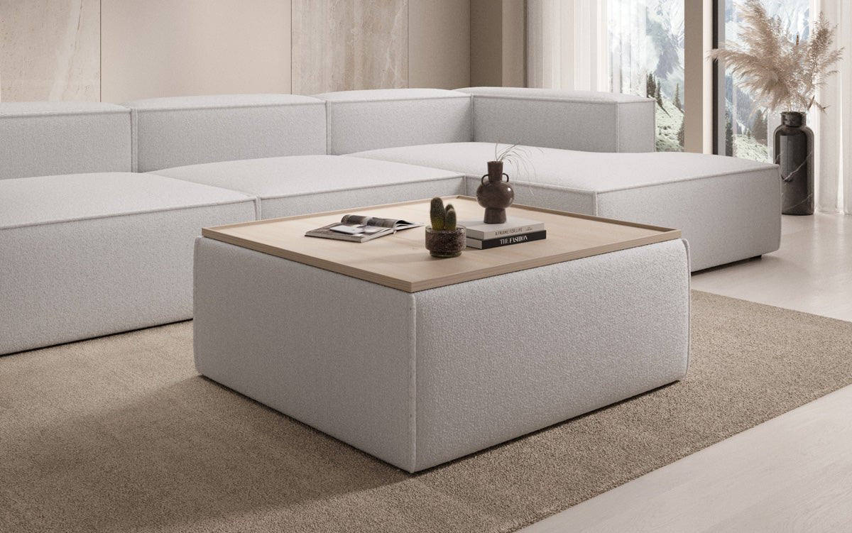 Lesley Bouclé Hocker Couchtisch mit Stauraum – Vielseitiges Möbelstück für Ihr Zuhause