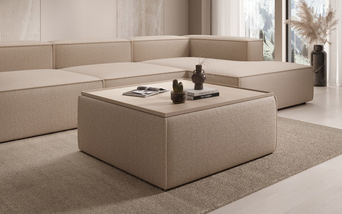 Lesley Bouclé Hocker Couchtisch mit Stauraum – Vielseitiges Möbelstück für Ihr Zuhause