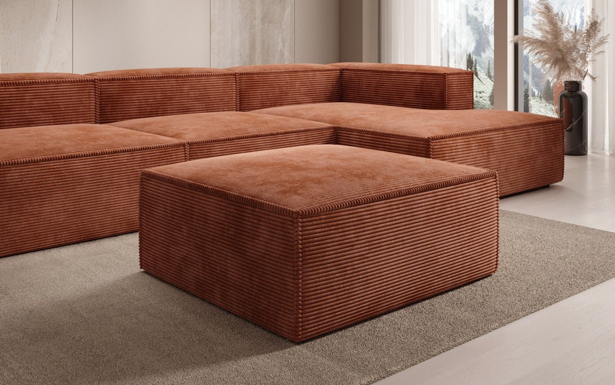 Lesley Luxus Cord Beistellhocker: Moderner, Bequemer Pouf für Ihr Wohnzimmer