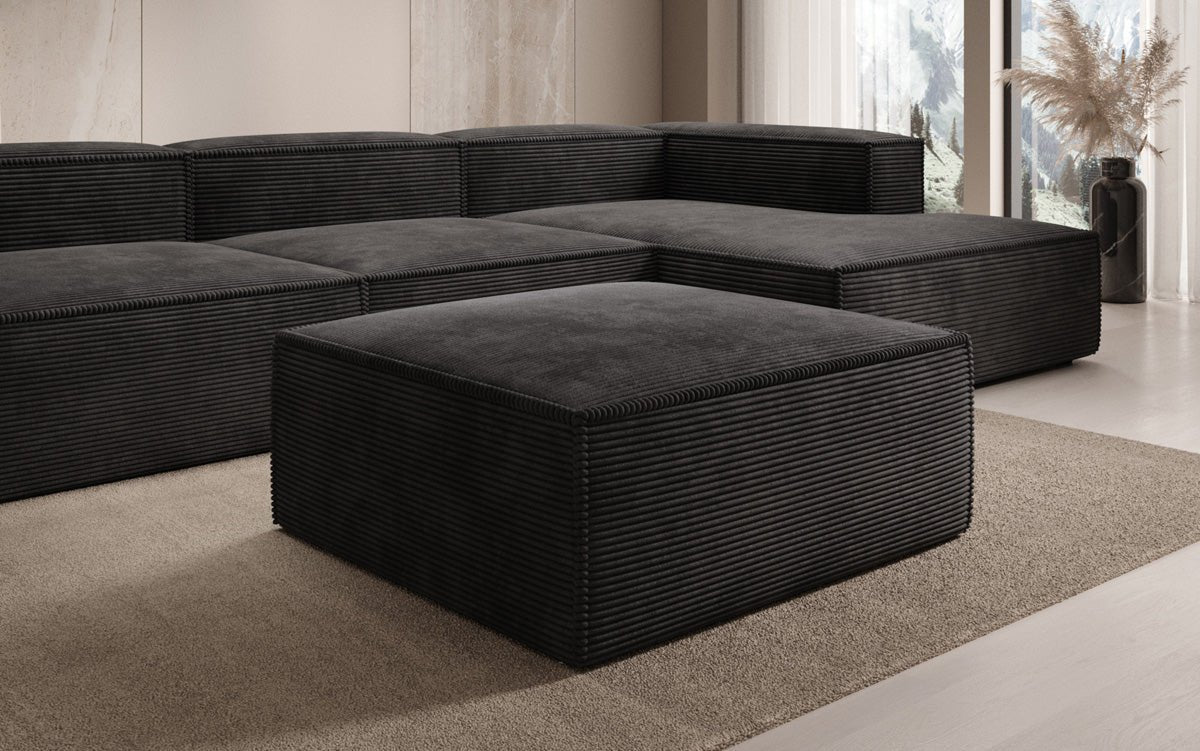 Lesley Samtiger Cord Beistellhocker: Moderner, Gemütlicher Design Akzent für Zuhause