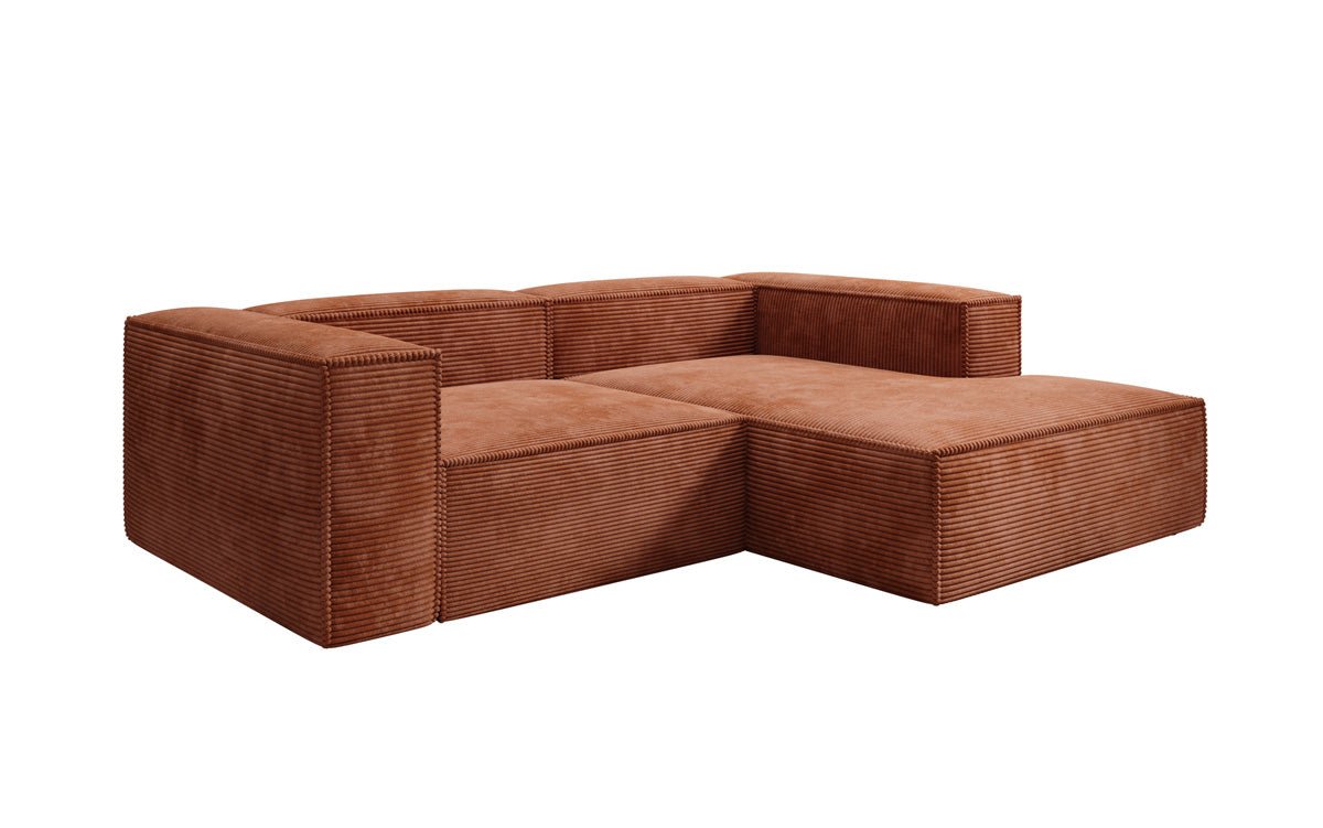 Luxuriöses Ecksofa Lesley L-Form in Cordstoff – Komfort trifft Design