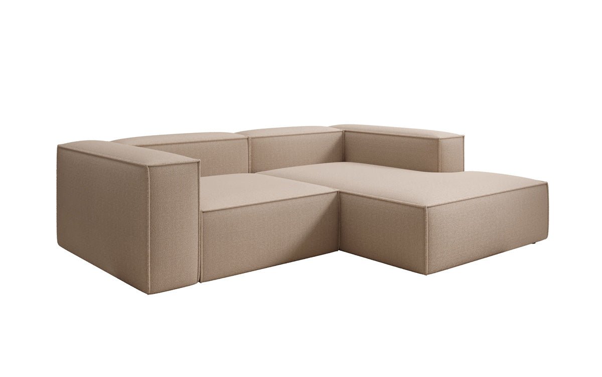 Luxuriöses Designer L-Sofa Lesley Bouclé Stoff Modern Bequem Wohnzimmer Couch