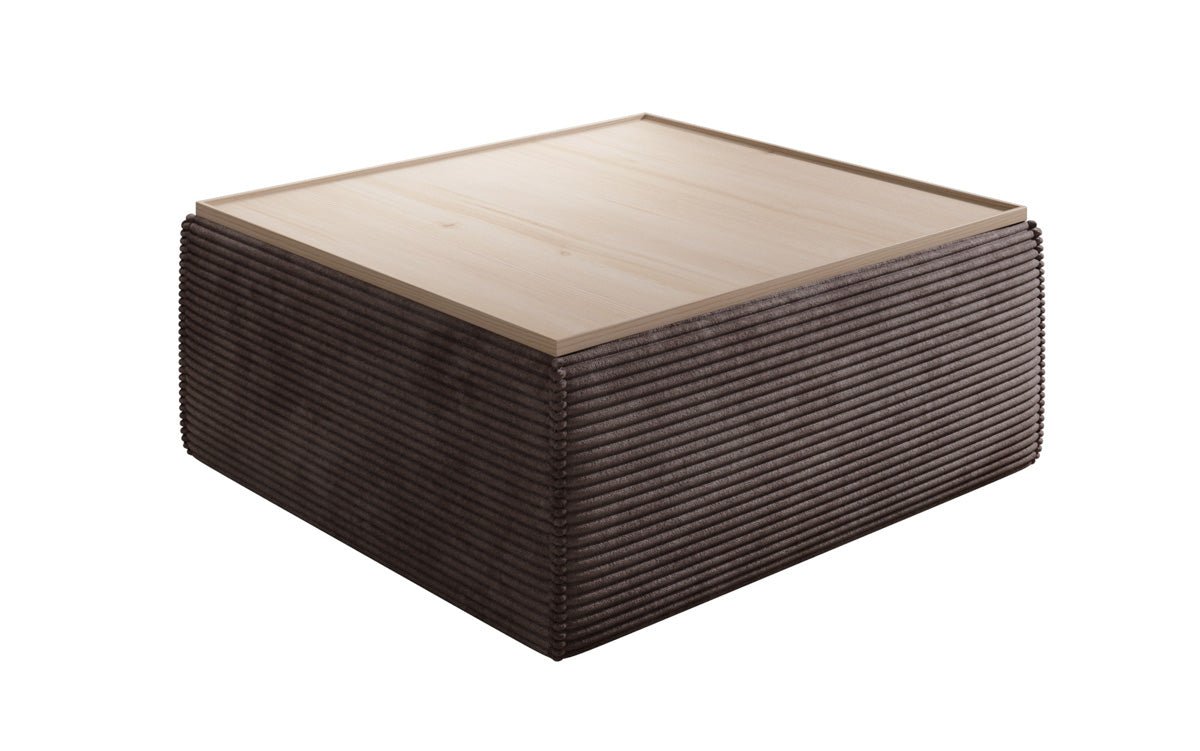 Lesley Multifunktionaler Cord-Beistellhocker mit Verstecktem Stauraum und Tischfunktion