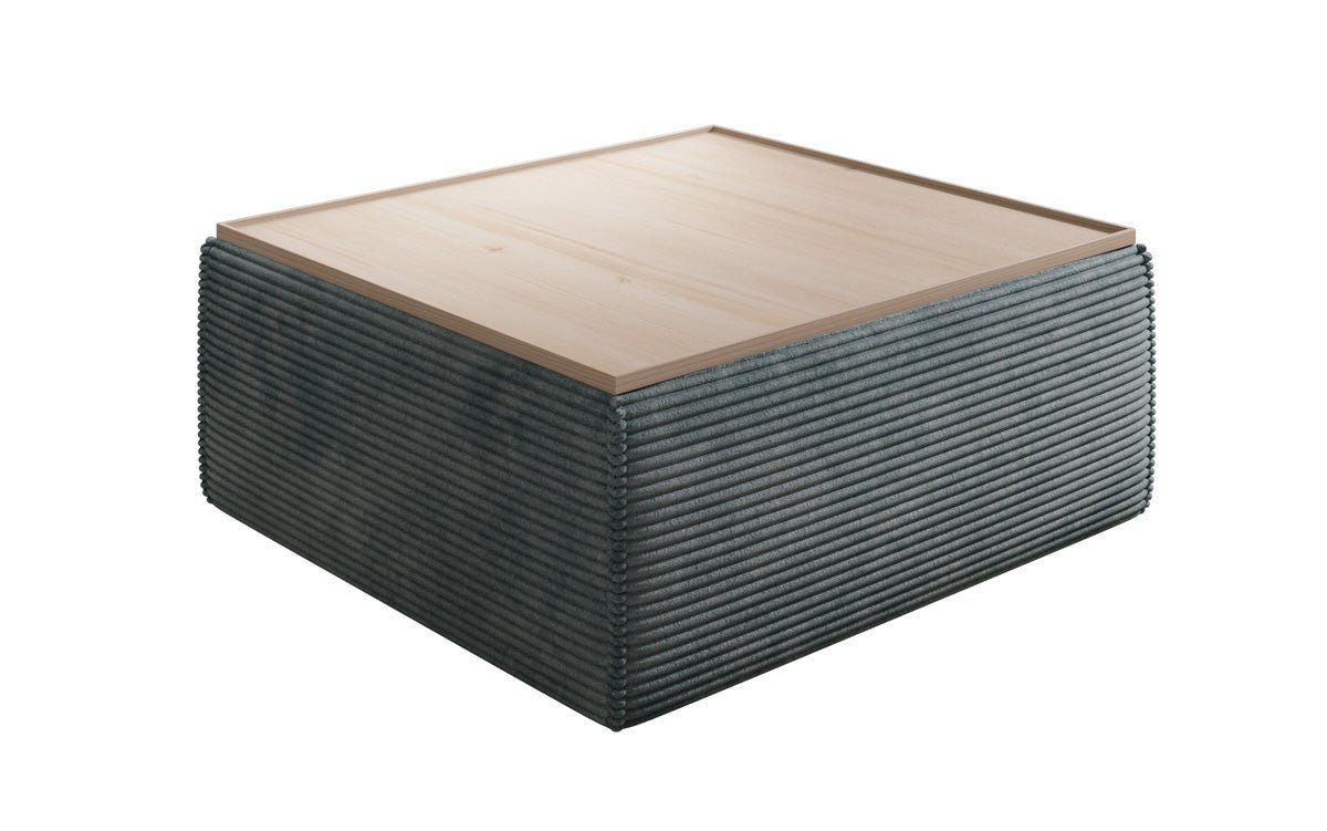 Lesley Multifunktionaler Cord-Beistellhocker mit Verstecktem Stauraum und Tischfunktion