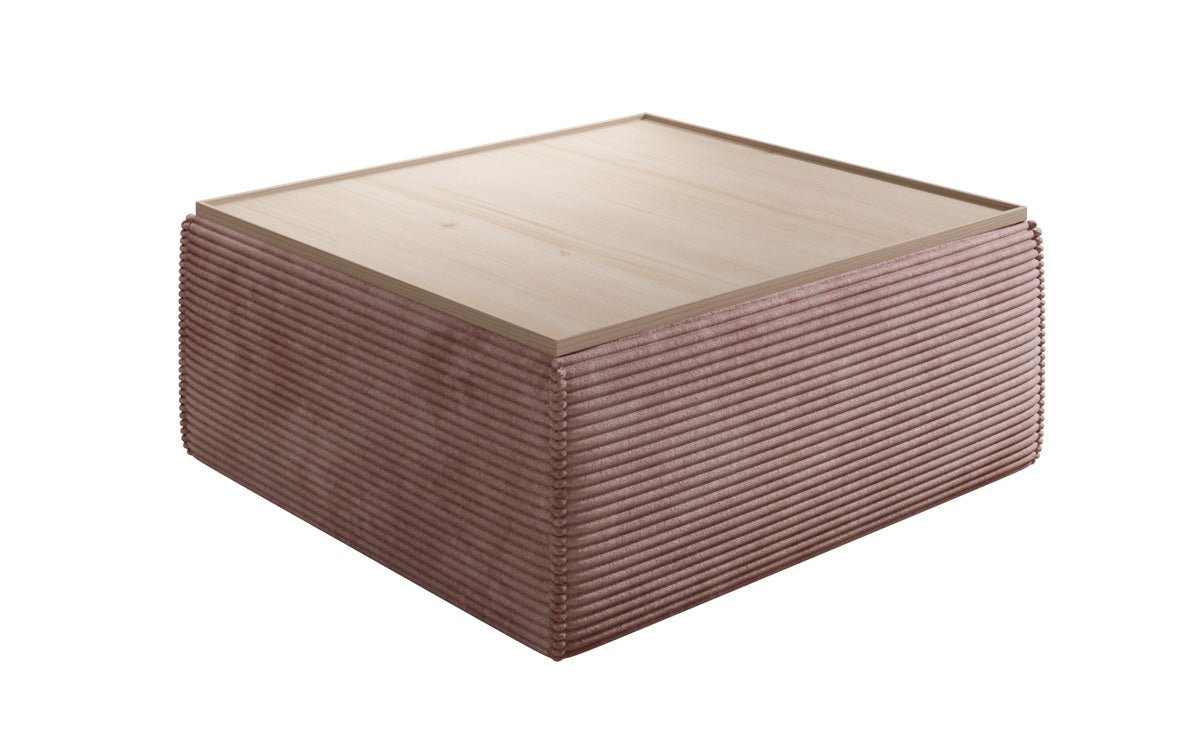 Lesley Multifunktionaler Cord-Beistellhocker mit Verstecktem Stauraum und Tischfunktion