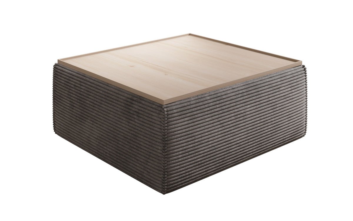 Lesley Multifunktionaler Cord-Beistellhocker mit Verstecktem Stauraum und Tischfunktion