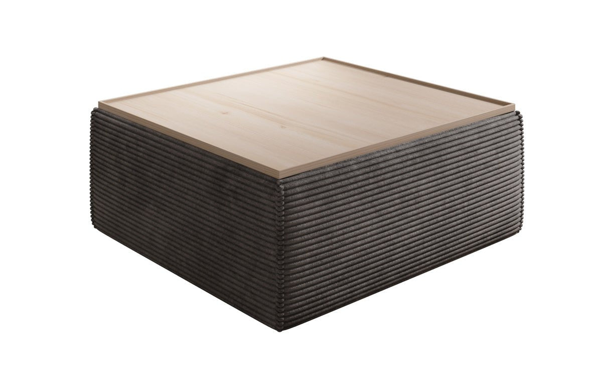 Lesley Multifunktionaler Cord-Beistellhocker mit Verstecktem Stauraum und Tischfunktion