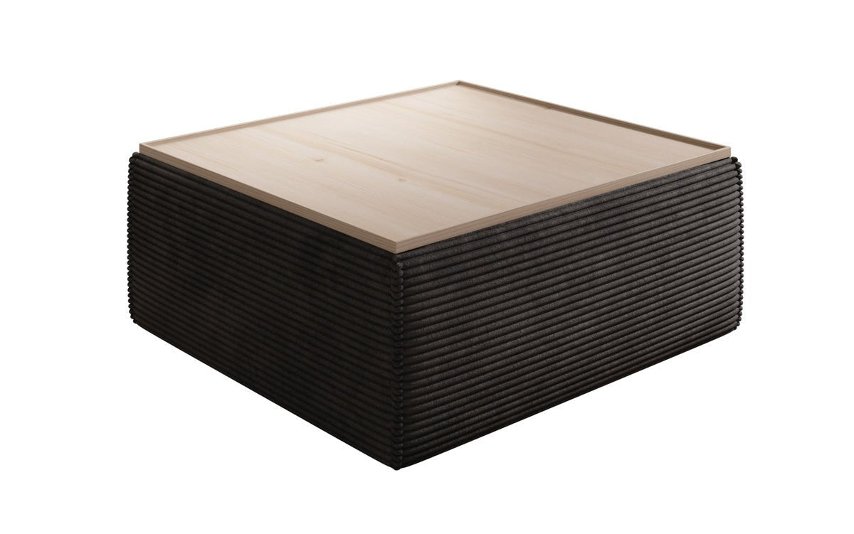 Lesley Multifunktionaler Cord-Beistellhocker mit Verstecktem Stauraum und Tischfunktion