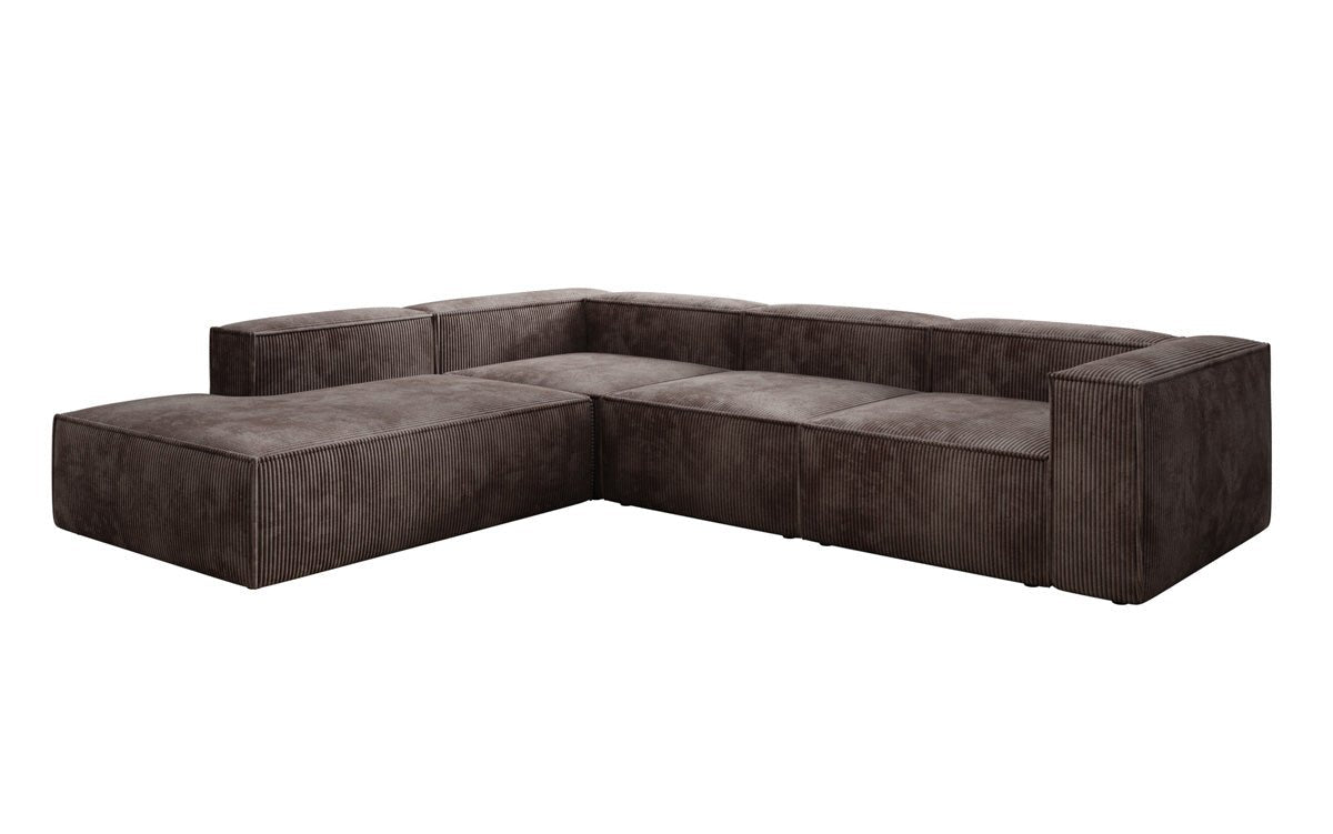 Luxuriöses Cord Ecksofa Lesley L mit langer Ottomane – Vielseitig & Modern
