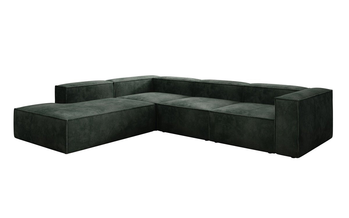 Luxuriöses Cord Ecksofa Lesley L mit langer Ottomane – Vielseitig & Modern