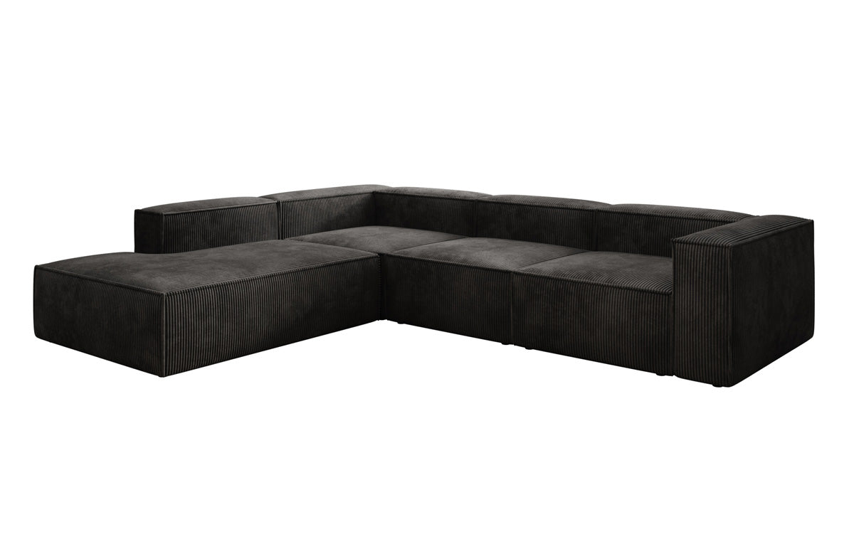 Luxuriöses Cord Ecksofa Lesley L mit langer Ottomane – Vielseitig & Modern
