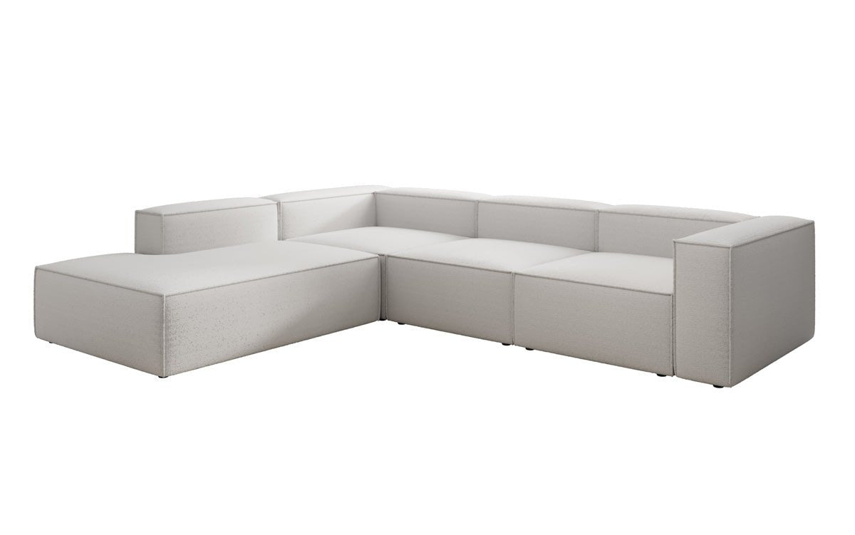 Luxuriöses L-Form Bouclé Designer Sofa Lesley L mit Langer Ottomane