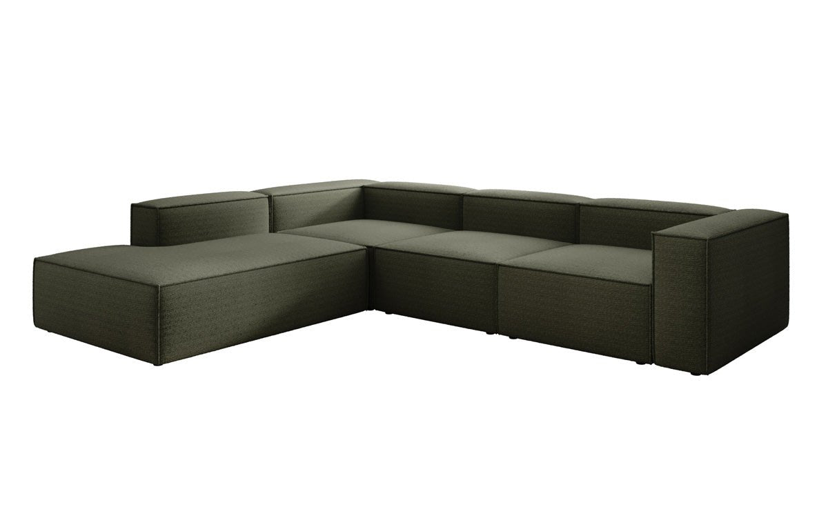 Luxuriöses Designer L-Sofa Lesley mit langer Ottomane – Modern, Komfortabel, Bouclé-Stoff