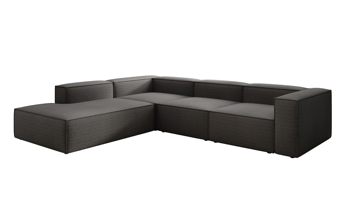 Luxuriöses Designer L-Sofa Lesley mit langer Ottomane – Modern, Komfortabel, Bouclé-Stoff