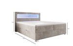 Lade das Bild in den Galerie-Viewer, Luxuriöses Boxspringbett Relax: Komfort, LED-Beleuchtung, Stauraum & USB-Anschluss im Cord-Design