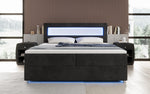 Lade das Bild in den Galerie-Viewer, Luxuriöses Boxspringbett Relax: Komfort, LED-Beleuchtung, Stauraum & USB-Anschluss im Cord-Design