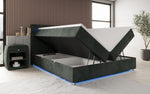 Lade das Bild in den Galerie-Viewer, Luxuriöses Boxspringbett Relax: Komfort, LED-Beleuchtung, Stauraum & USB-Anschluss im Cord-Design