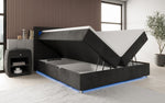 Lade das Bild in den Galerie-Viewer, Luxuriöses Boxspringbett Relax: Komfort, LED-Beleuchtung, Stauraum & USB-Anschluss im Cord-Design