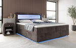 Lade das Bild in den Galerie-Viewer, Luxuriöses Boxspringbett Relax: Komfort, LED-Beleuchtung, Stauraum & USB-Anschluss im Cord-Design