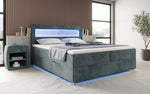 Lade das Bild in den Galerie-Viewer, Luxuriöses Boxspringbett Relax: Komfort, LED-Beleuchtung, Stauraum & USB-Anschluss im Cord-Design
