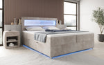 Lade das Bild in den Galerie-Viewer, Boxspringbett Relax: Modernes Cord-Bett mit LED, Stauraum & USB-C