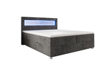Lade das Bild in den Galerie-Viewer, Luxuriöses Boxspringbett Relax: Komfort, LED-Beleuchtung, Stauraum & USB-Anschluss im Cord-Design