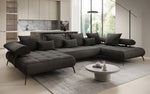 Lade das Bild in den Galerie-Viewer, Luxuriöses Sydney U-Sofa aus Samt mit Elektrischer Schlaffunktion & Stauraum