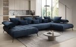 Lade das Bild in den Galerie-Viewer, Luxuriöses Sydney U-Sofa aus Samt mit Elektrischer Schlaffunktion & Stauraum