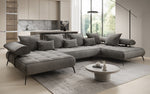 Lade das Bild in den Galerie-Viewer, Luxuriöses Sydney U-Sofa aus Samt mit Elektrischer Schlaffunktion & Stauraum
