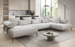Lade das Bild in den Galerie-Viewer, Luxuriöses Designer U-Sofa Sydney Bouclé – Elektrische Schlaffunktion, Stauraum, Höchster Komfort