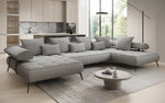 Lade das Bild in den Galerie-Viewer, Luxuriöses Designer U-Sofa Sydney Bouclé – Elektrische Schlaffunktion, Stauraum, Höchster Komfort