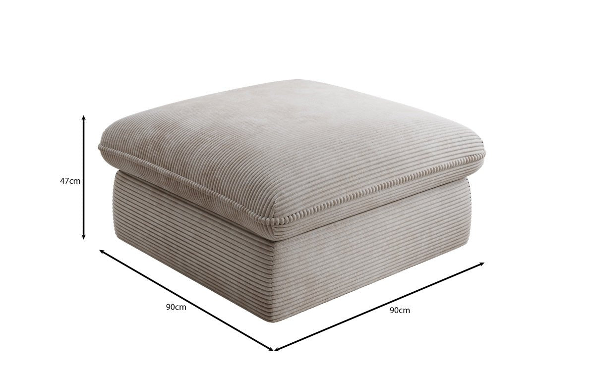 Gemütlicher Kord Beistellhocker Cuddle 90x90cm – Vielseitiger Pouf für Ihr Zuhause