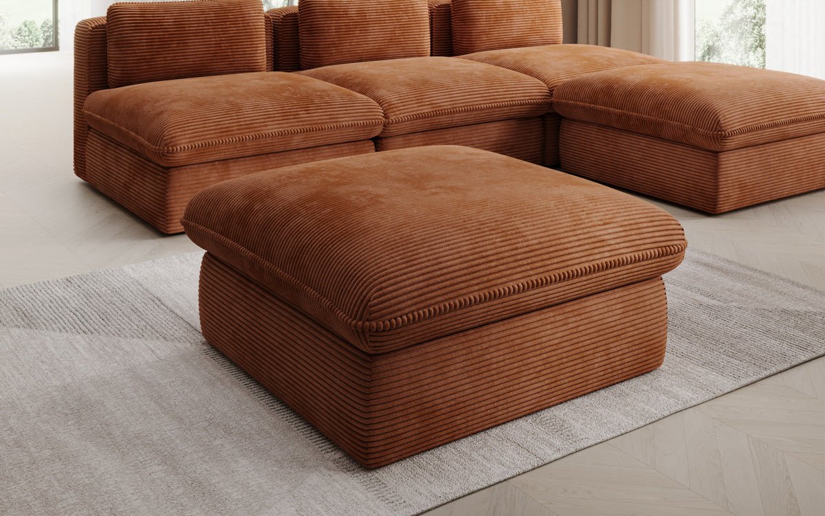 Gemütlicher Kord Beistellhocker Cuddle 90x90cm – Vielseitiger Pouf für Ihr Zuhause